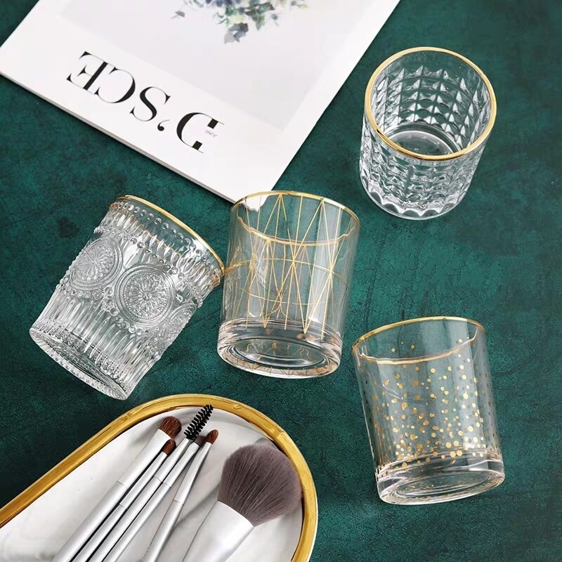 Glass Makeup Brushes Holder Make up Organizer Table Cosmetic Brush Bottle Jewelry Storage Box Ornaments Tray