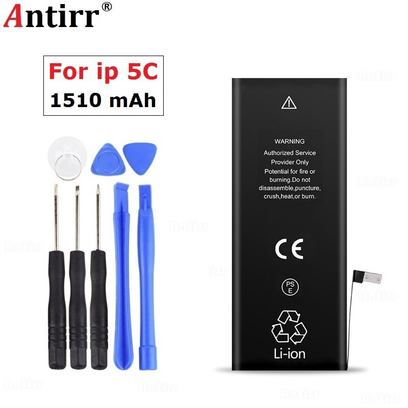 Antirr mærke 1420 mah 3.7v li-ion intern batteri udskiftning til iphone 4 4g med reparationsværktøj: Til  ip 5c