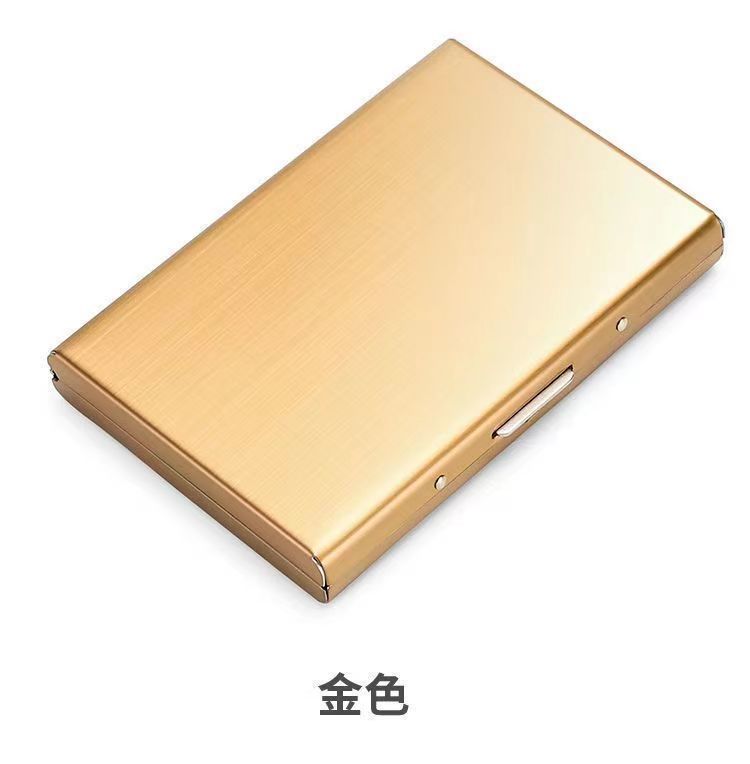Rfid Credit Carte Roestvrijstalen Kaart Grote Capaciteit Case Metalen Kaart Doos Walle Anti Magnetische Anti-Diefstal Kaarthouder Ideaal Cadeau: Beige