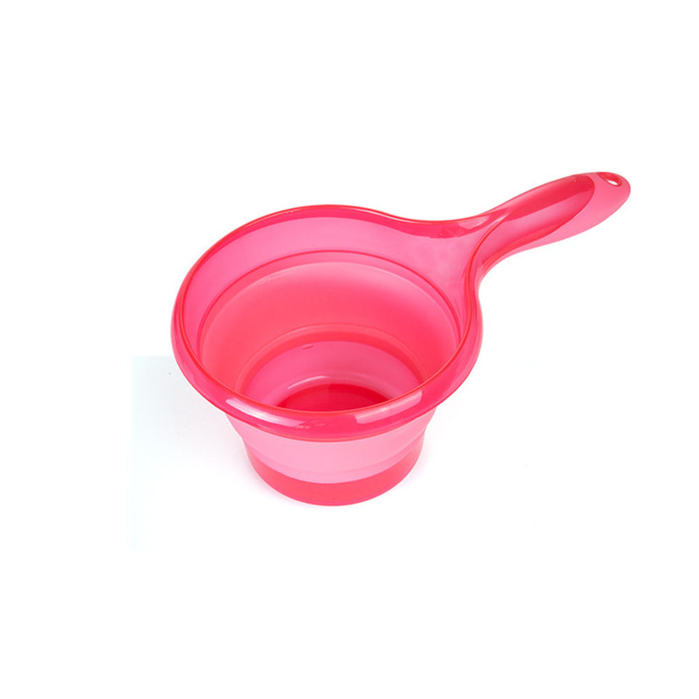 1 stk pp badeske skeer badeværelse tykt vand scoop cup baby børn badeske multifunktionelt vand scoops køkken gadgets: Lyserød