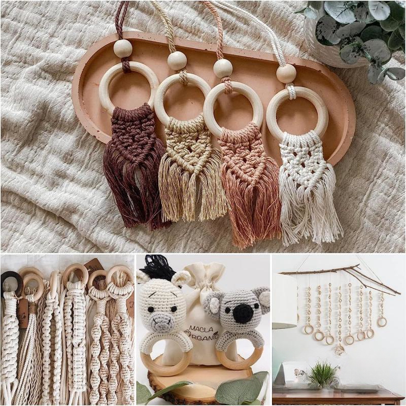 Anillos de madera maciza sin terminar, anillos de madera Natural de 15-100MM para macramé, manualidades DIY, aros de madera, adornos, conectores, fabricación de joyas