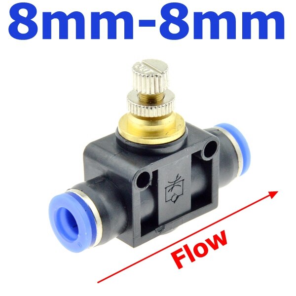 Pneumatic Airflow Regulator 4mm 6mm 8mm 10mm 12mm OD Hose Tube Gas Flow Adjust Valve Connector Fitting Air Speed Control Crane: 8mm