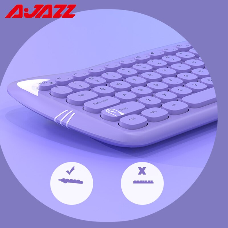 AJAZZ-teclado inalámbrico portátil A3060, periférico de Doble Modo, Bluetooth, membrana, juego de ratón para jugador, para Windows, IOS y Android