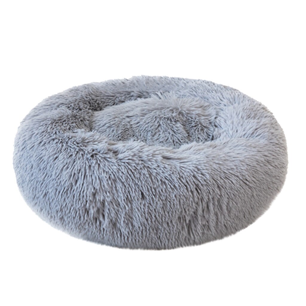 Lit rond en peluche pour animaux domestiques, tapis d'hiver pour dormir, nid doux et Long, panier pour chien, coussin Portable, fournitures pour animaux de compagnie # T2G