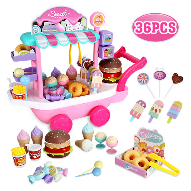Fun Kinderen Ijs Wandelwagen Baby Vroege Educatief Keuken Speelgoed Pretend Voedsel Speeltoestel