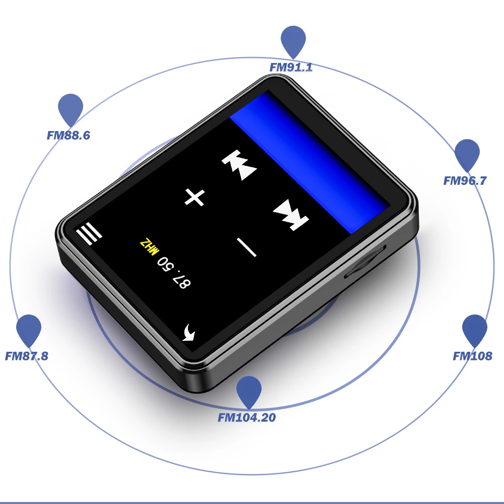 2.4 Inch MP3 player Support Bluetooth Full Screen touch HiFi Music Player Built-in Speaker With E-book /FM/Radio/Video