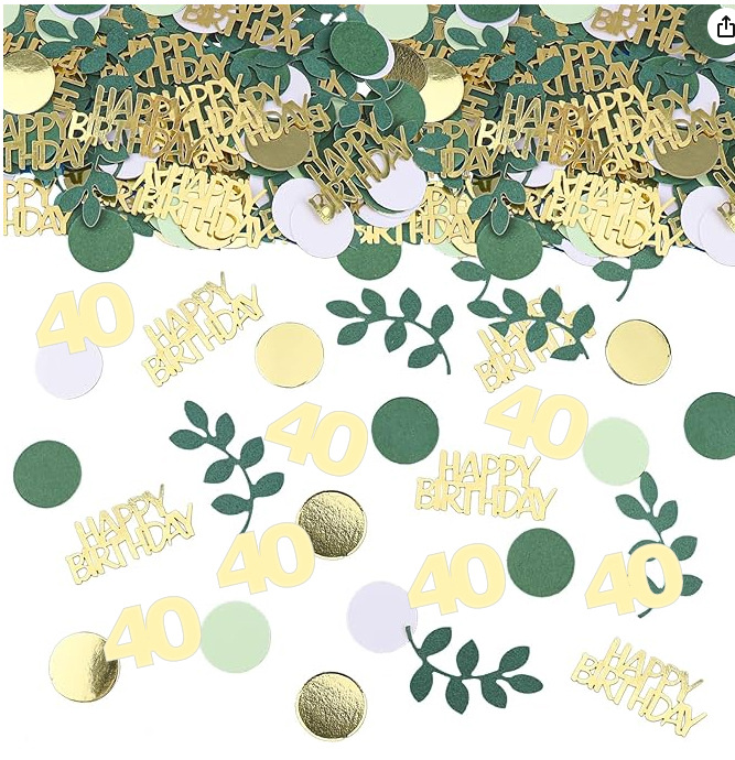 Salviegrønn gull gratulerer med dagen konfetti bursdagsborddekorasjoner strøkonfetti 30th 60th bursdagskake foliekonfettidekor: Mintgrønn