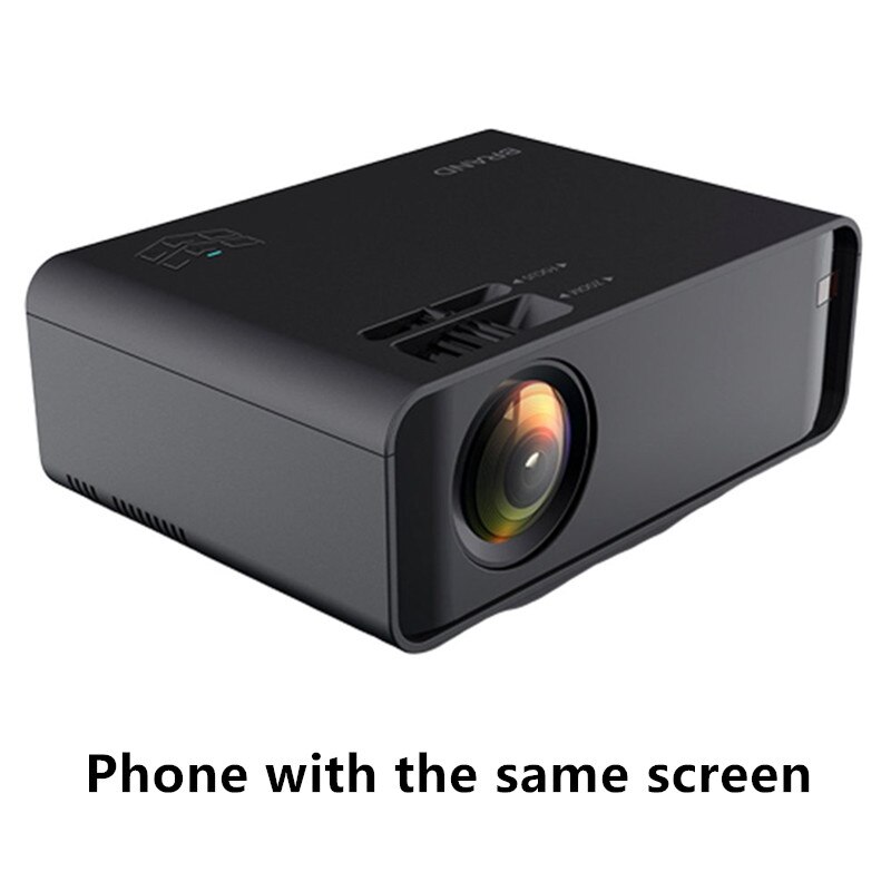 Mini Projector home office HD 1080p mobile phone wifi wireless same screen projector portable Projector: White