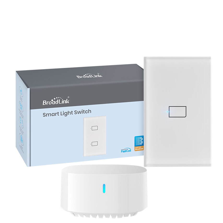 BroadLink TC3 WiFi Touch Switch US 1 2 3 Gang Wall Light Switch Smart Remote Control No Neutral Required Alexa Google Home Voice: US 1G with S3 hub