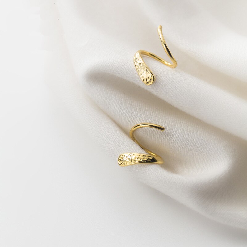 Geometrische helix-ohrstecker aus sterlingsilber in silber/gold , 925 stück , trendige ohrring-accessoires für damen und mädchen 554