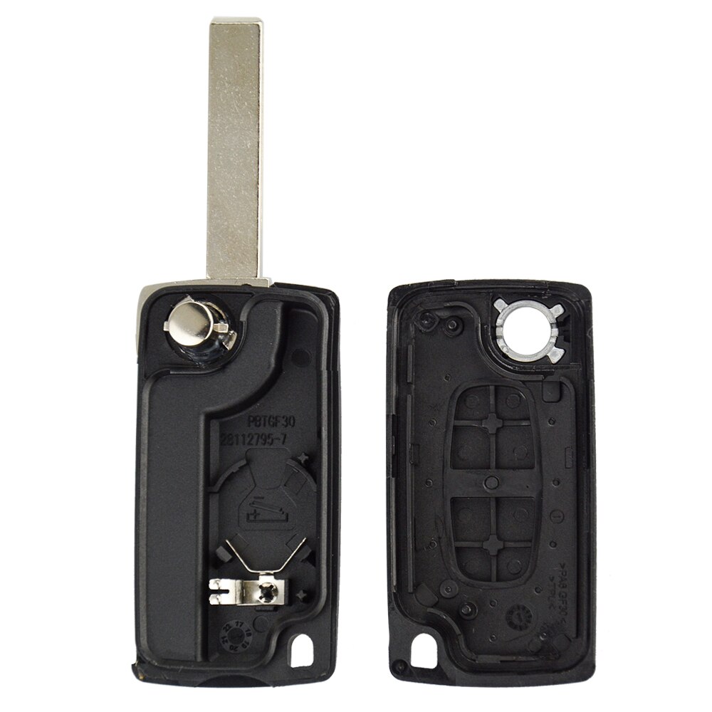 Okeytech 2 Knoppen Flip Remote Key Case Shell Fob Voor Peugeot 107 207 307 307S 308 407 607 Voor citroen C2 C3 C4 C5 C6 C8 Xsara