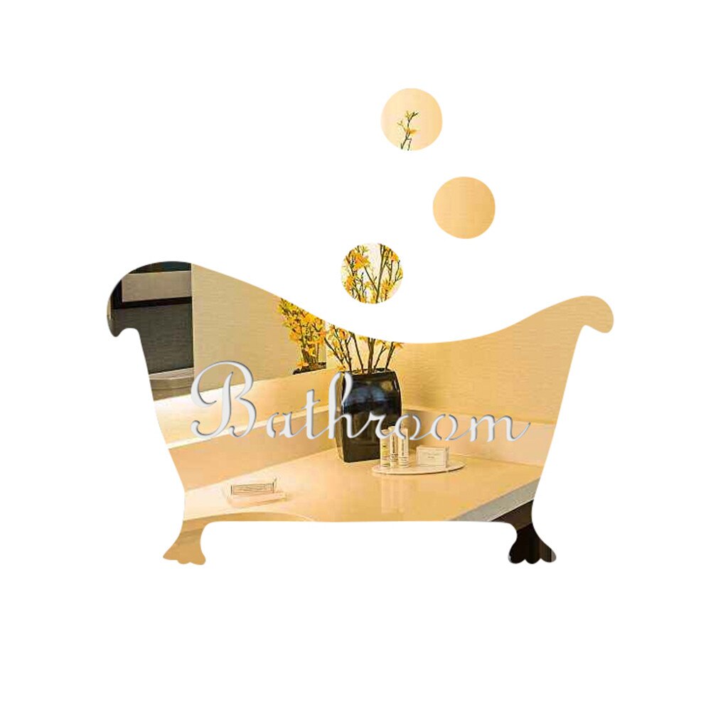 Miroir autocollant pour décor à la maison 3d Stickers muraux salle de bain accessoires de décoration pour salle de bain autocollants pour carreaux étanche