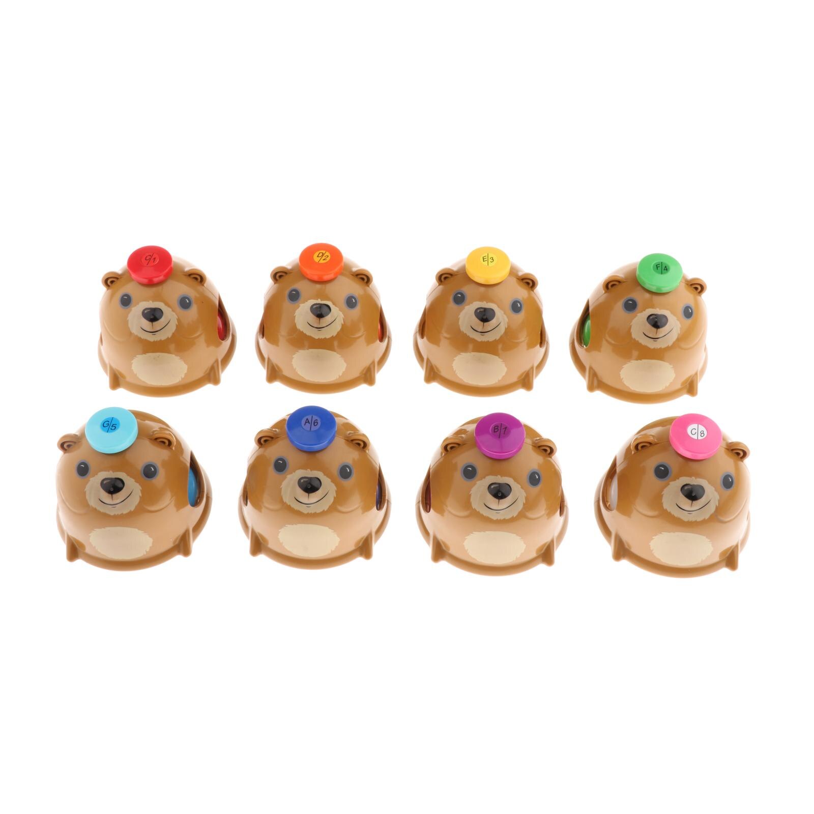 Cute Mouse Shape Desk Bells 8-Note Steel Hand Bell Hand Percussion Bells for Kids Children Musical Teaching