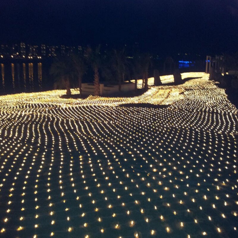 1.5m X 1.5m siatka świetlna doprowadziło 220V dekoracje ślubne świąteczne lampki choinkowe na wolnym powietrzu święto festiwal lampa ogrodowa