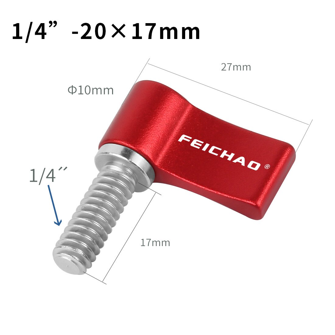 1x M4 M5 1/4 "tornillo de acero inoxidable 304 12mm 17mm 20mm ajustable abrazadera bloqueo adaptador en forma de L Llave. Accesorios de la cámara: 1 4 inch x17 Red