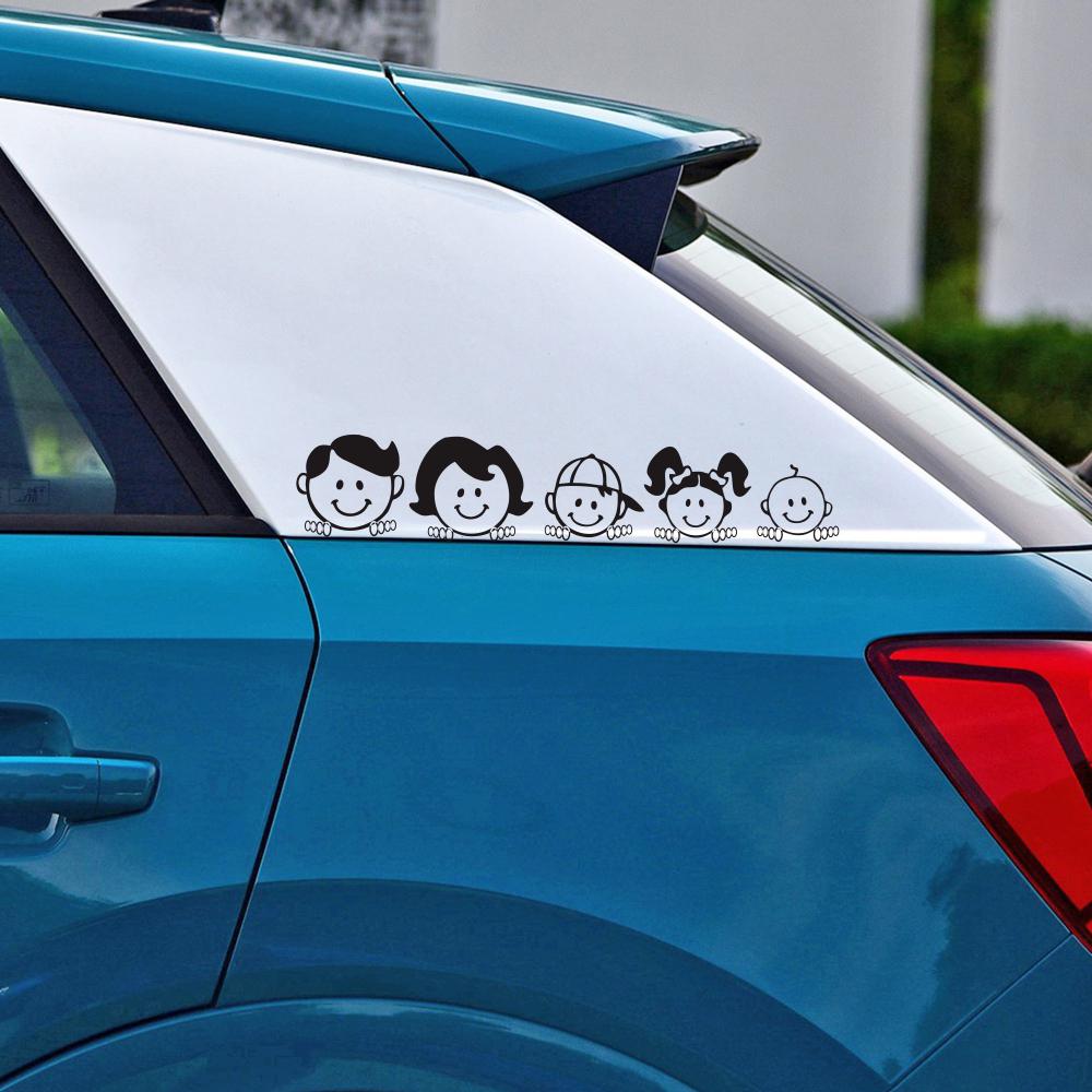 Dishykooker 5 x 25 cm lykkelig familie mønster kunst vinyl klistermærke bil stil mærkat bil tilbehør