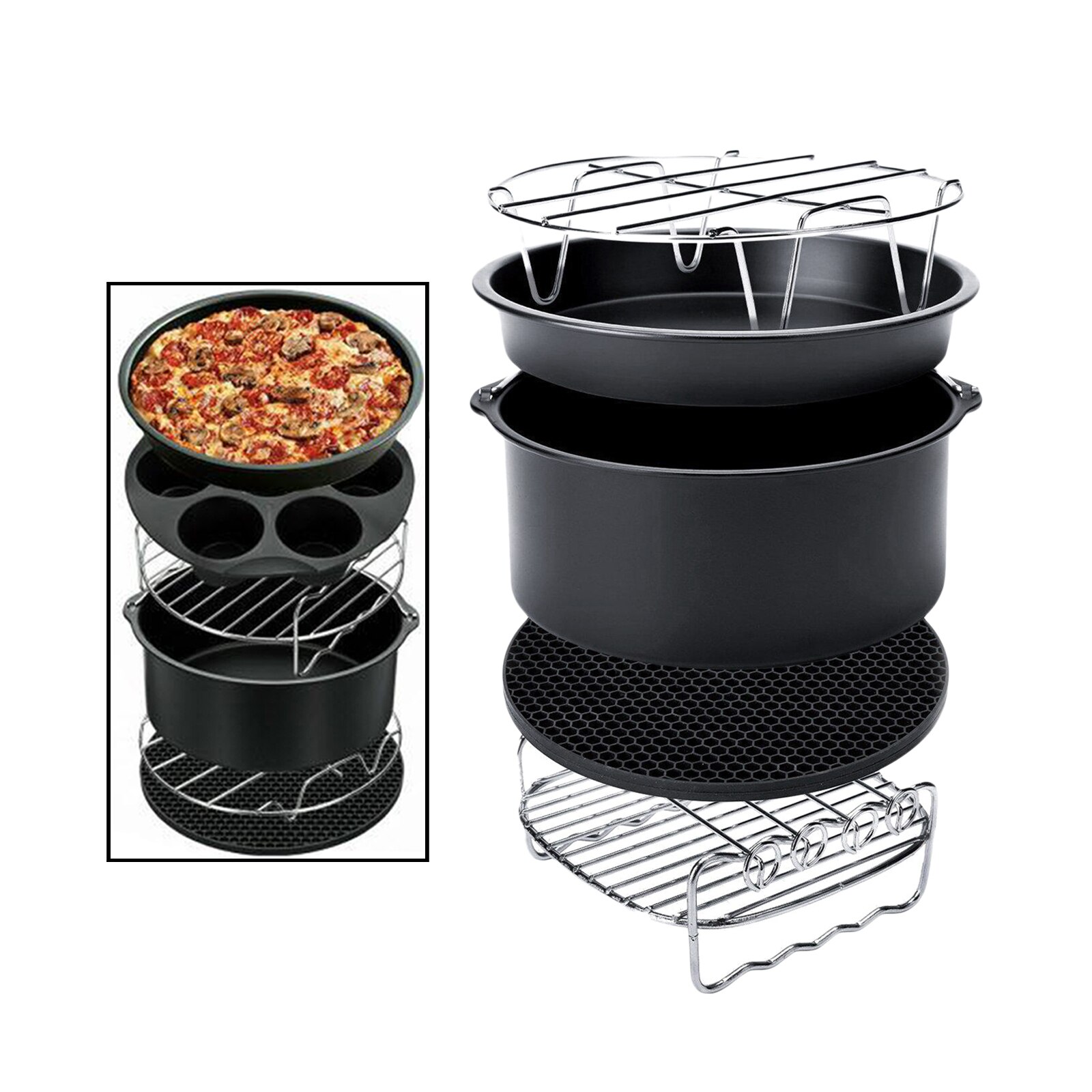 Lucht Friteuse Accessoires 9 Inch Voor Phillips En Secura, Set Van 14, fit Alle Airfryer 4.2 5.3 5.8QT