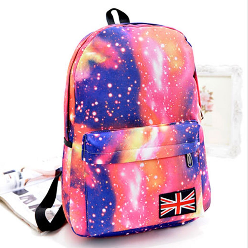 Women Galaxy Pattern Unisex Travel Backpack Canvas Leisure Bags School Bag lady Student shoulder schoolbag bag Tour backpack#25: Pink 