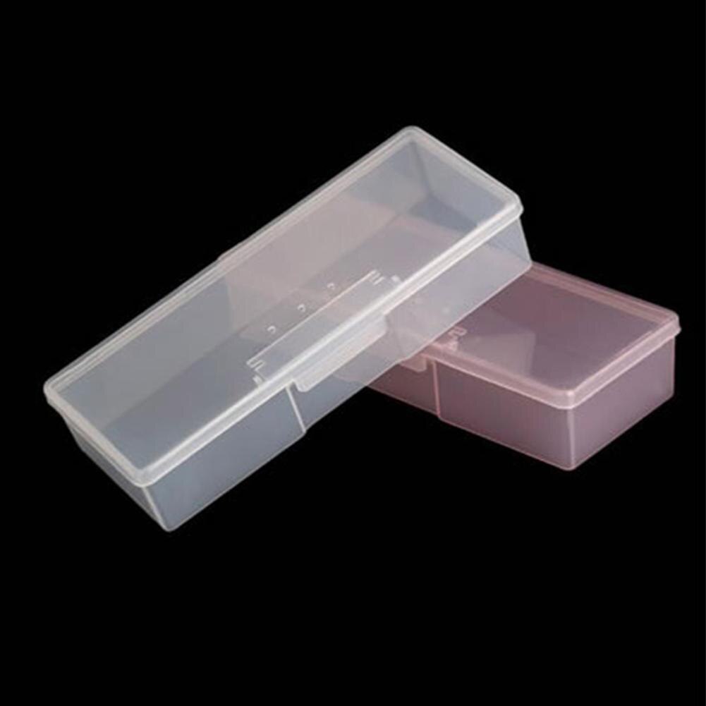 Rectangle Nail Jewelry Storage Box Excellent PVC Plastics Prolonged Durable Transparent Manicure Container Nail Art Tools