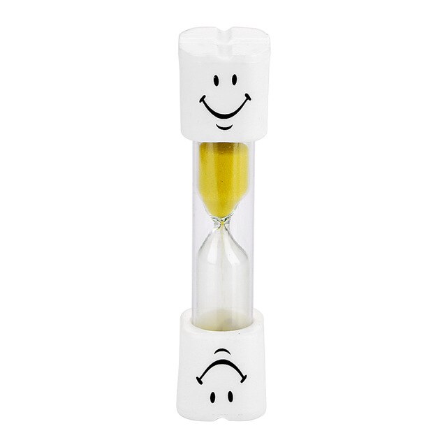 3 minutos relojes de arena casa DecorToothbrush temporizador para cepillarse los dientes de los niños cara sonriente de arena temporizador: Yellow