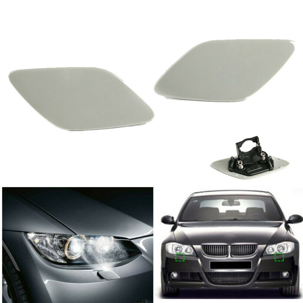 Exterior Headlight Washer Cap Bumpers Cover Spray cover 1 Pair