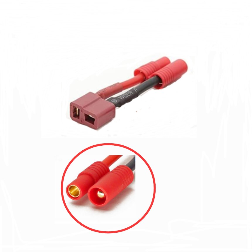 HXT – connecteur bullet vers Deans, convertisseur mâle/femelle de 3.5mm, avec câble de chargement en Silicone de 14awg/50mm, adaptateur de batterie, 1 pièce