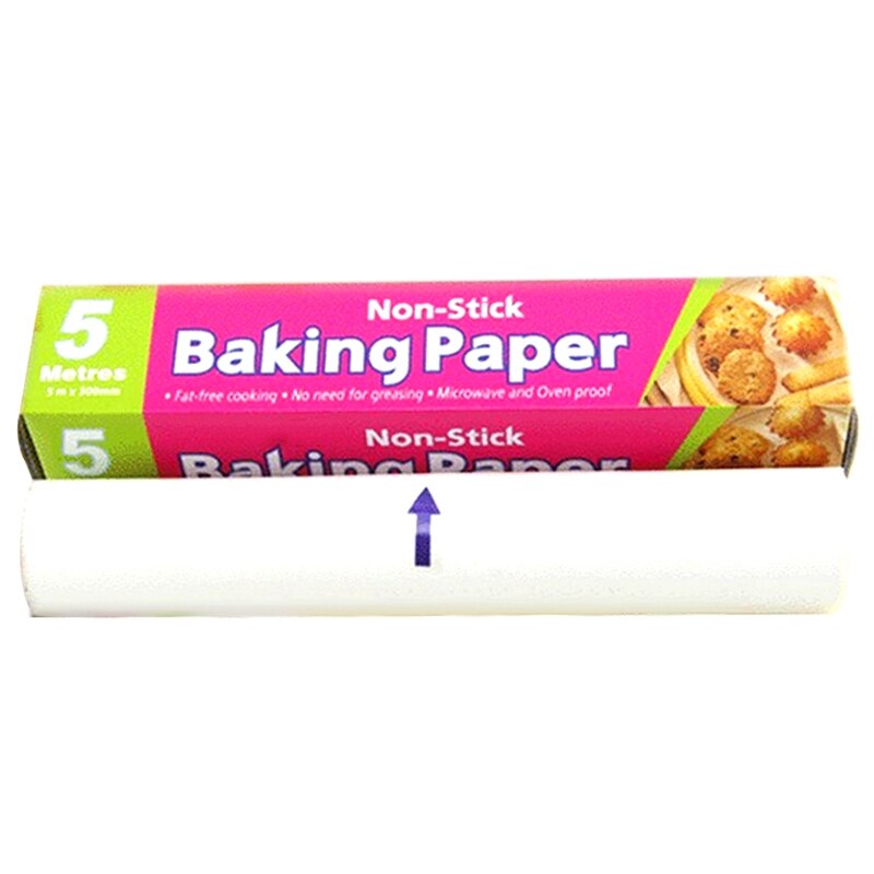 1 stk bakepapir ikke-pinne oljepapir panne liner kokeplate og 1 stk rustfritt stål mel sikt bakesikt kopp