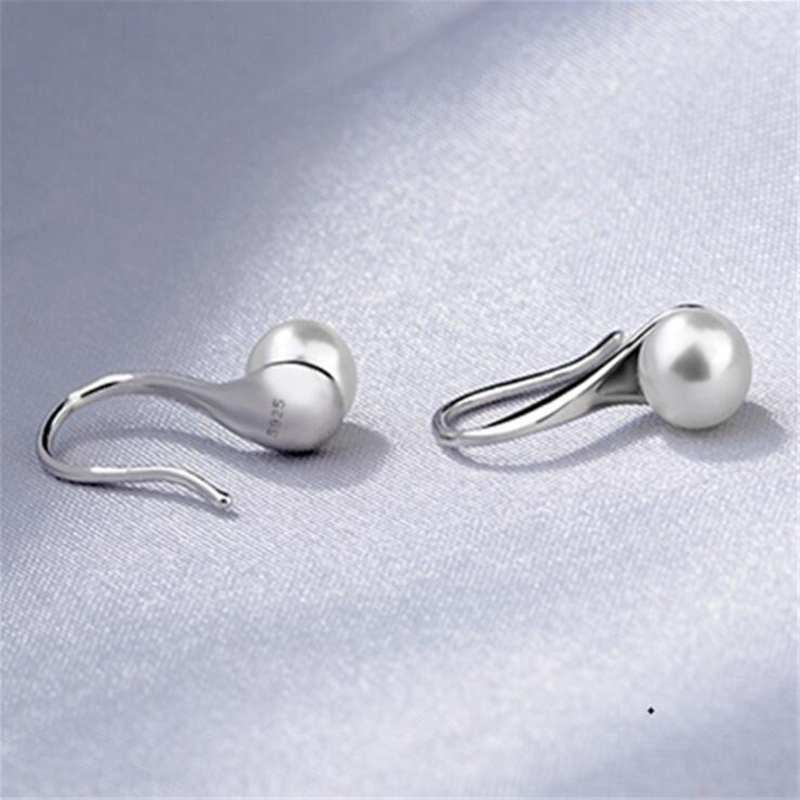 Ruifan 6/8/10mm Parel Meisje Echt 925 Sterling Zilveren Sieraden Witte Parels Stud oorbellen voor Vrouwen YEA196