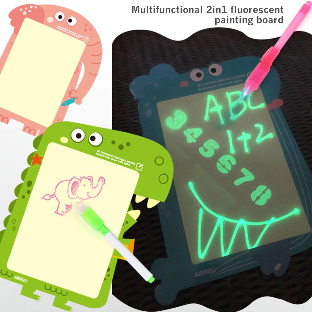 A3 multifunctional 2 in 1 fluorescent painting board writing drawing sketch handwriting board children's glowing magic graffiti