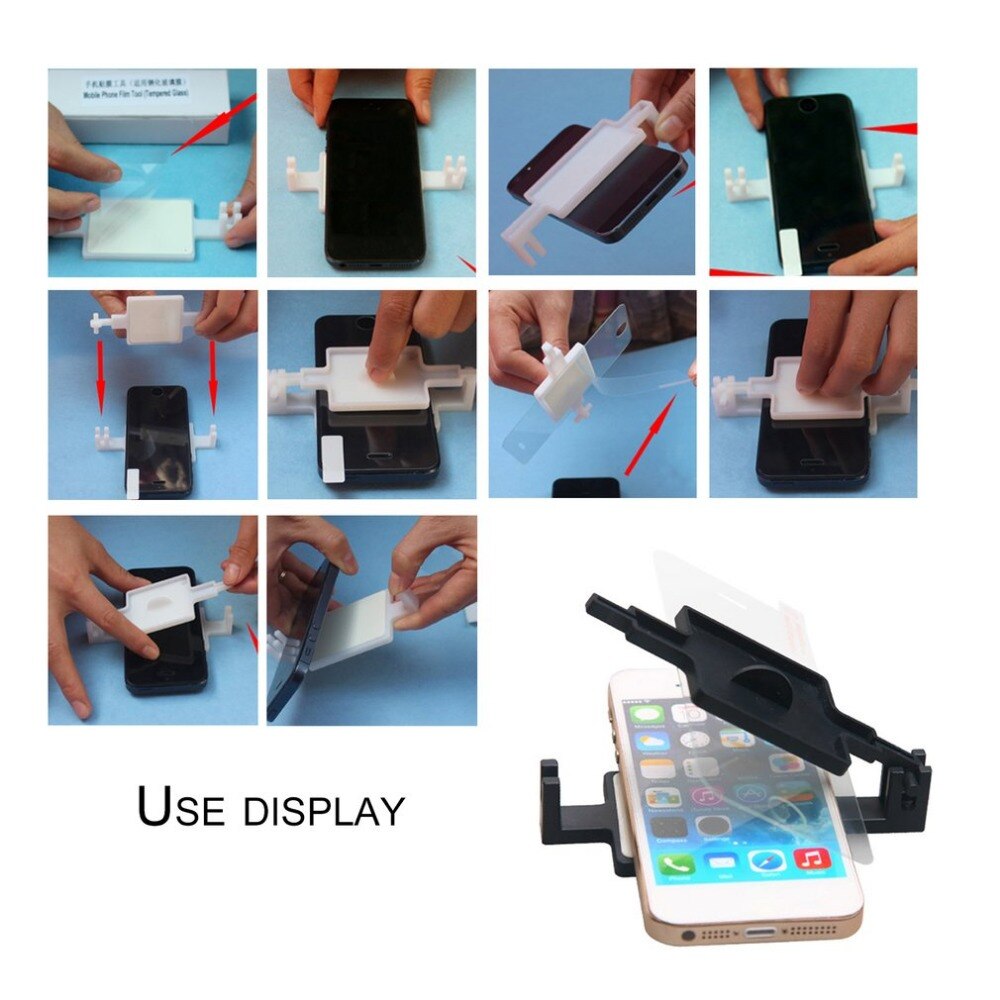 Gehärtetem Bildschirm Schutz Werkzeug einstellen für Samsung für iPhone Film EinfüGen Installation Werkzeuge für Unter 6 Zoll Telefone Universal-