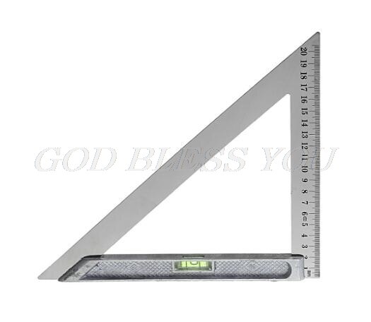 150mm 200mm trekant linjal 90 grader legering med perle horisontalt måleverktøy for trebearbeiding for skole, bygning, kontor: 20cm