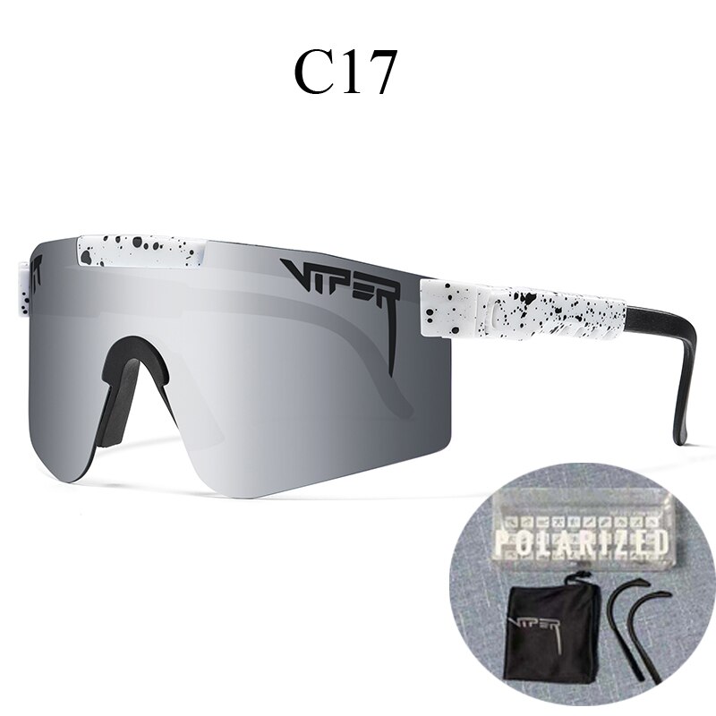 PIT VIPER-gafas de sol polarizadas para ciclismo, lentes de sol para bicicleta de montaña, con funda, UV400: C17