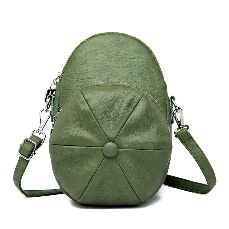 Ny lueform tilfeldig damevesker og håndvesker crossbody miniveske pu lær kvinnelig skulderveske trendpose: Grønn
