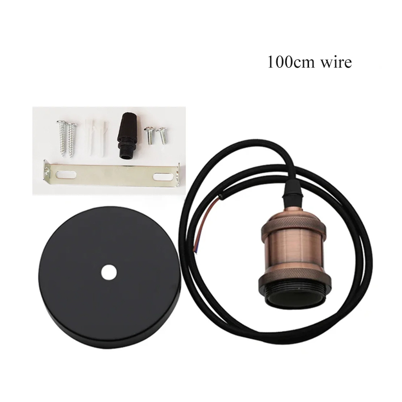 Douille de lampe Vintage, support de lampe à vis Edison, bases d'ampoule E27, Base de lumière à monter soi-même avec anneau: Rose