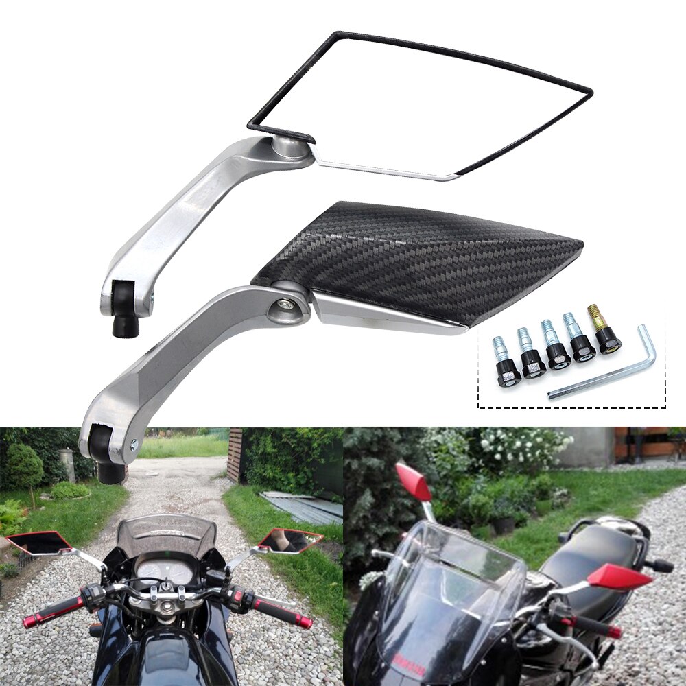 Motorbike Carbon Rearview Mirrors CNC Aluminum Motorcycle mirror For Honda CB 400 NC700 X NC700V CB500X CB500F CB600F CB650F