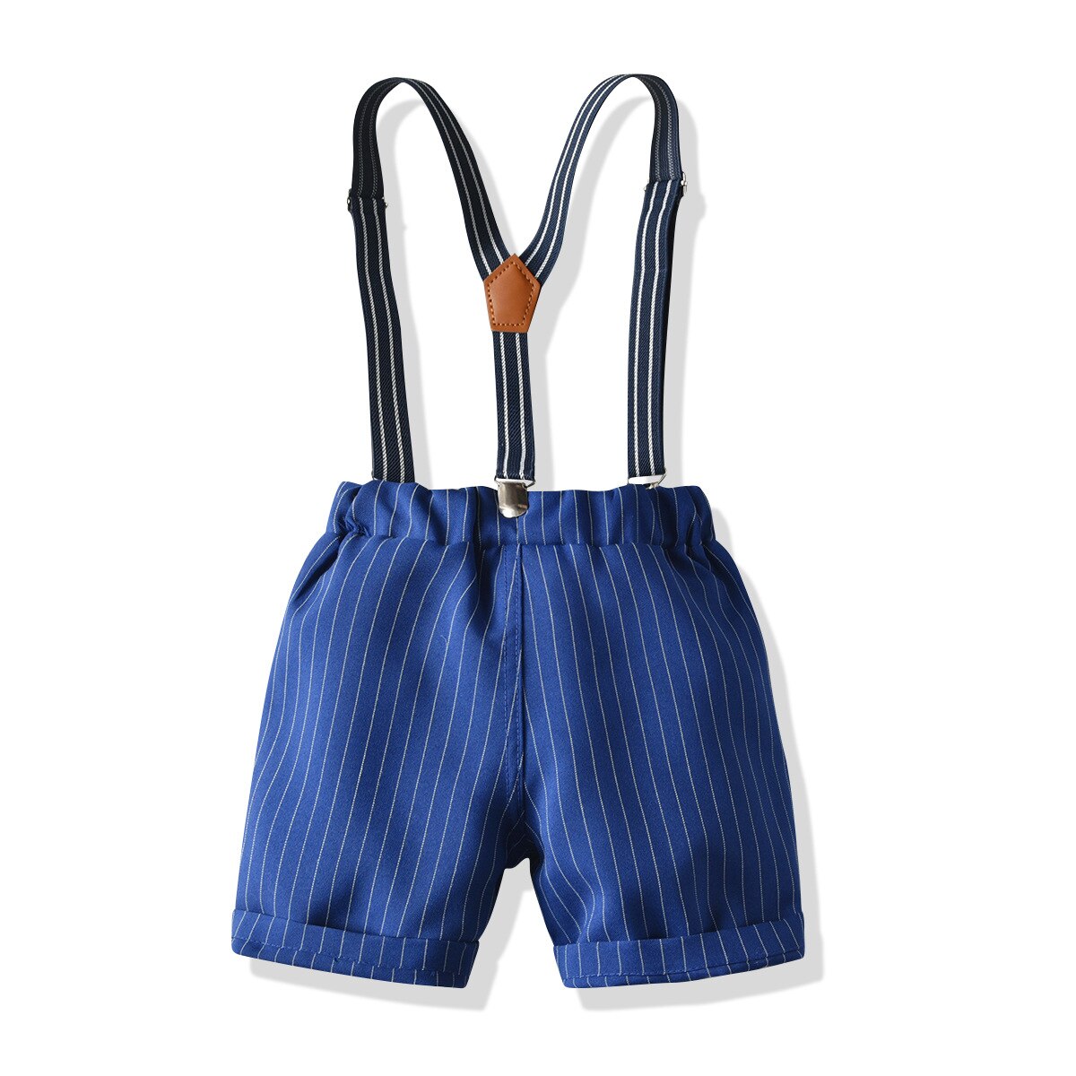 Little Boys Suspender Pants Summer Short Striped Elastic Band Bottoms Boys Overalls Removable Straps Wild Pants