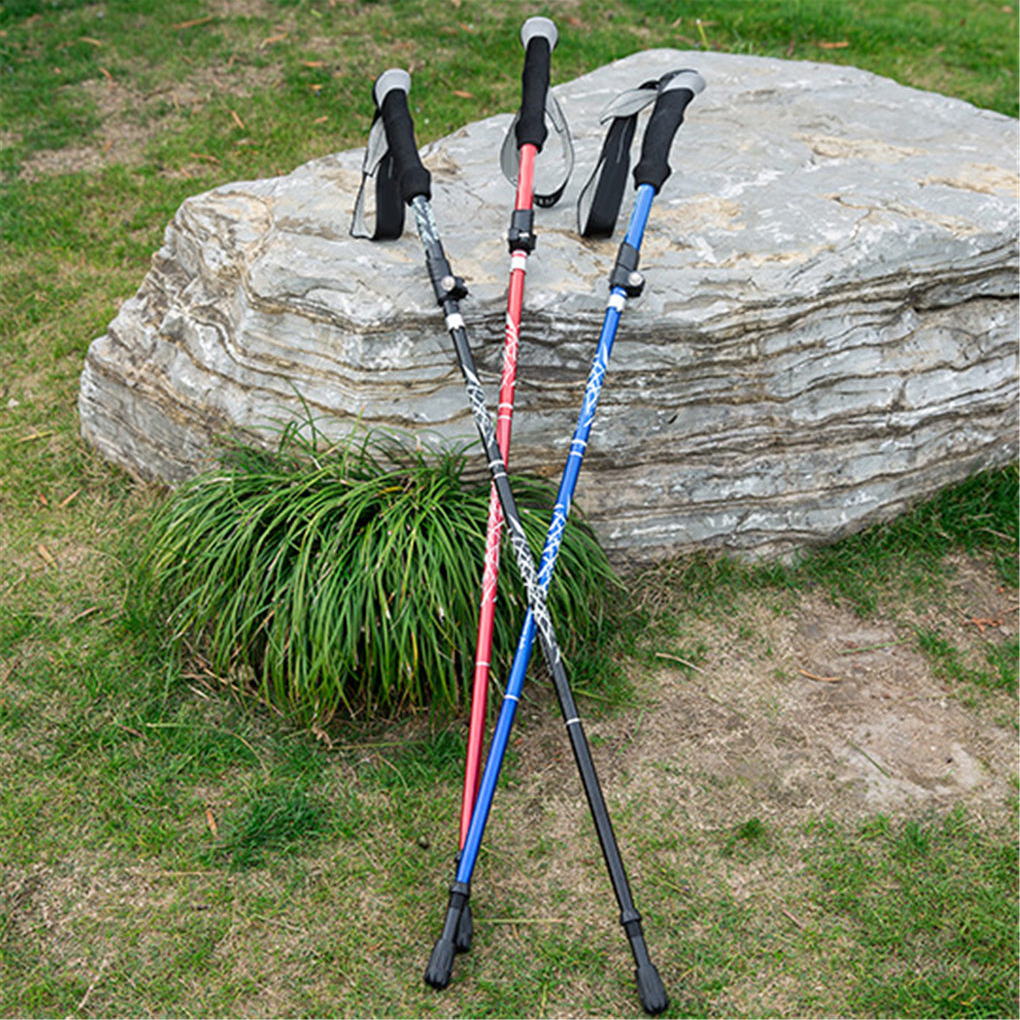 Telescopic Trekking Stick Walking Cane Trusty Hiking Poles Folding Stick Walking Stick for elder Crutches Rubber Tip Accessories