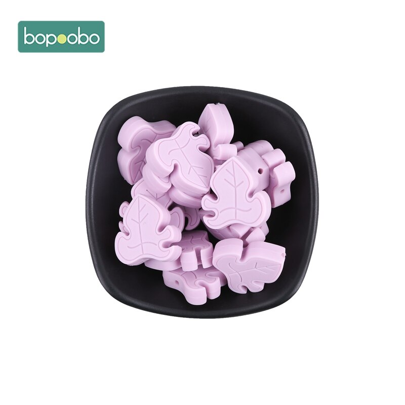 Bopoobo Silicone Teether Bead 10pcs BPA Free Silicone Turtle Leaf Beads Silicone Beads Baby Teething Beads Baby Teether: Candy purple