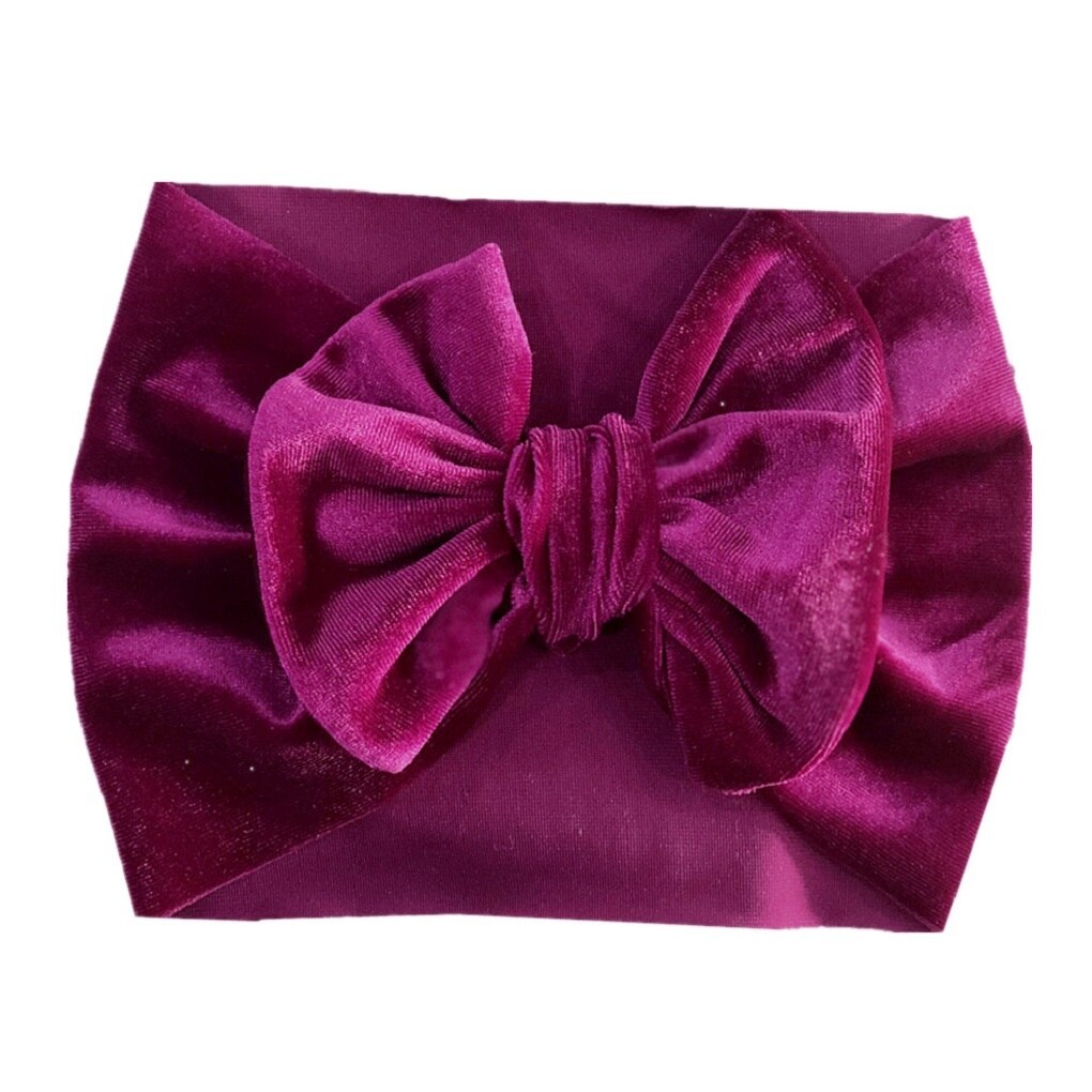 Diadema de terciopelo con lazo para bebé y niña, diadema de Navidad para recién nacido, 6cm, lote elástico suave: Morado