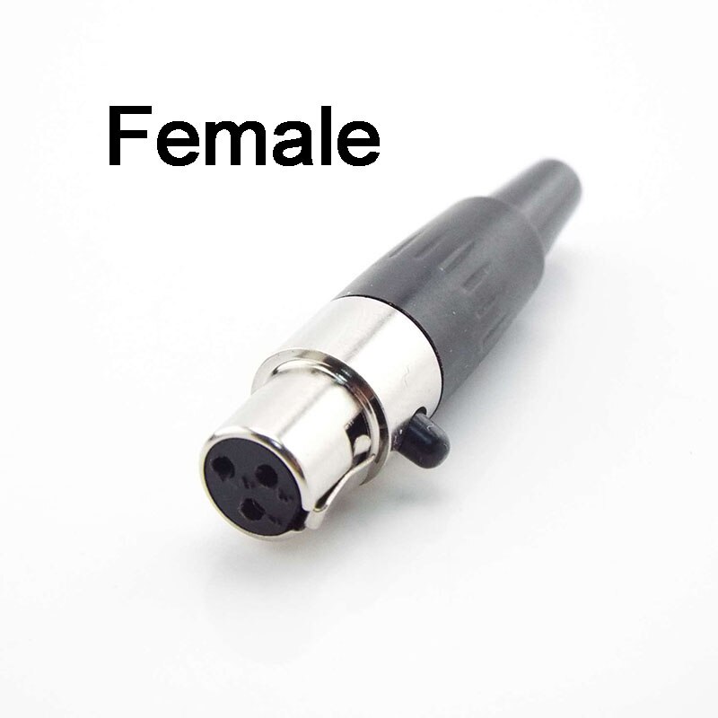 Mini Audio Adapter Microphone 3Pin XLR Male Female Power Plug Soldering Straight MIC Connector: female