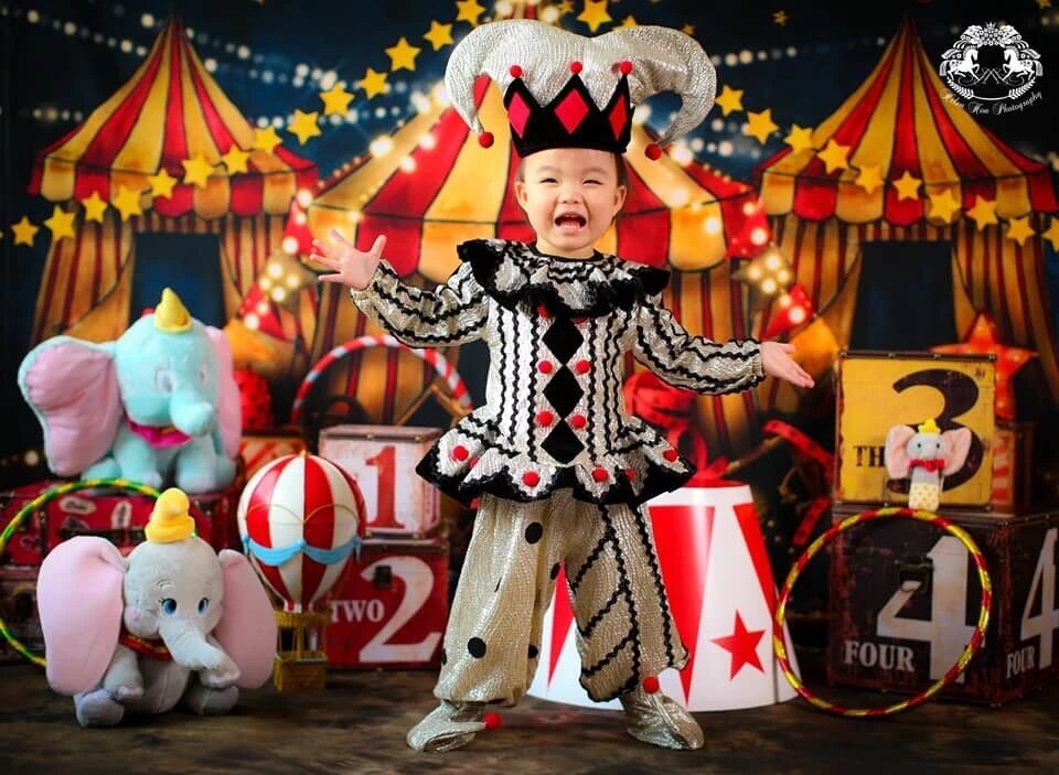 Mocsicka cirkus under stjärnorna bakgrund barn födelsedag fotografering photozone nyfödd baby tårta smash bakgrund fotostudio