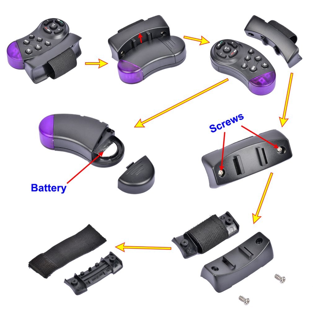 Intelligent Smart Ergonomic Remote Control Steering Wheel Remote-Control DVD Vehical Car CD Black