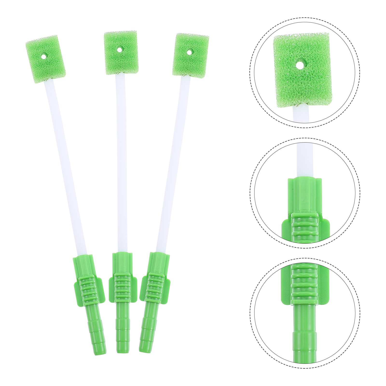 3Pcs Mond Swabs Wegwerp Orale Schoon Swabs Orale Schoon Borstel Sputum Schoon Stok: Green
