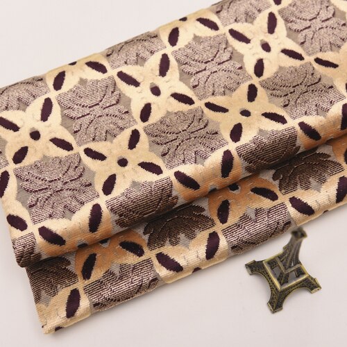 Brede 57 cm dikke europese stoffen bank jacquard gesneden pool fluwelen stof voor kussen kussen gordijn doe-het-zelf materiaal: Lichtbruin 1