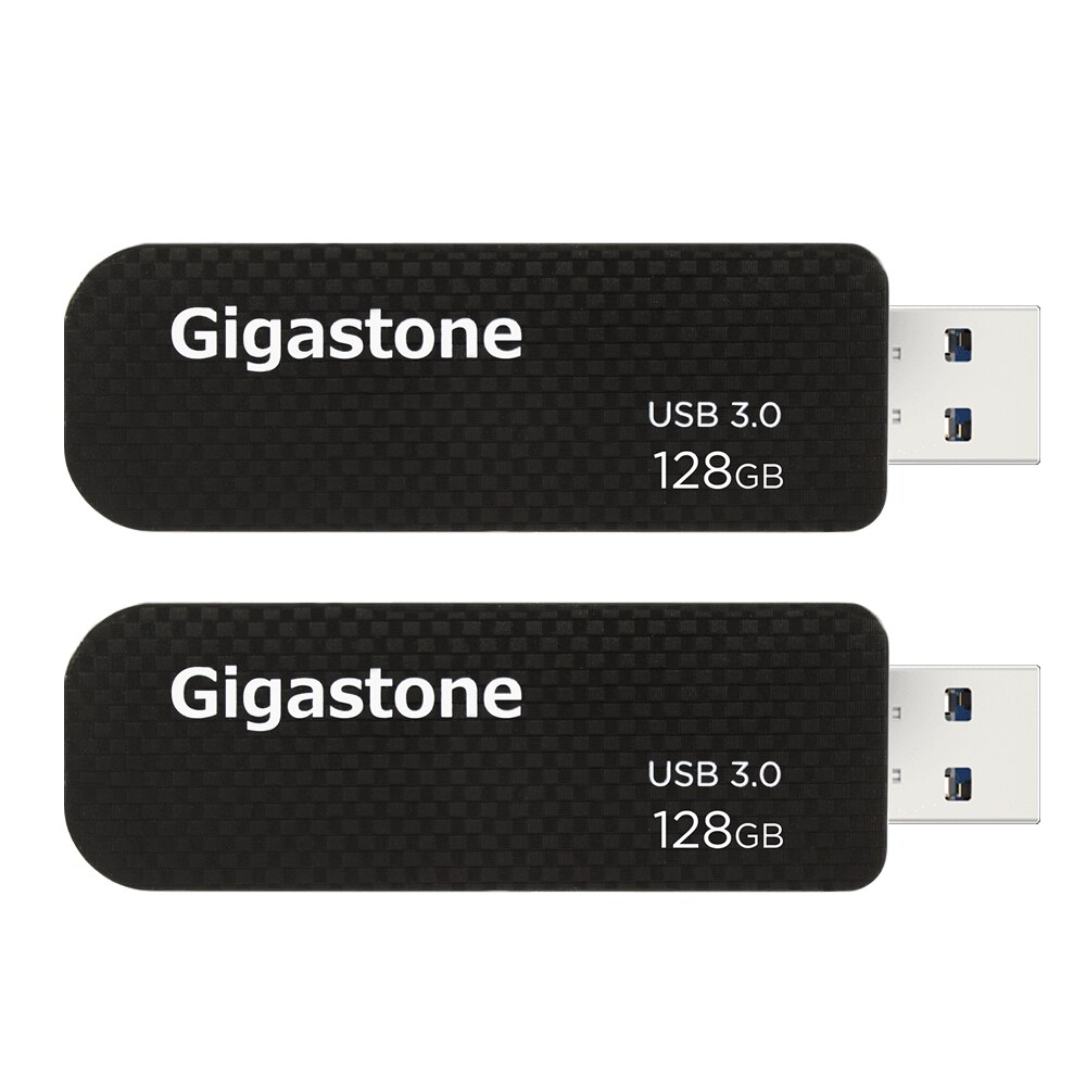 Gigastone Z30 128 Gb USB3.0 Flash Drive 2-Pack Capless Intrekbare Pen Drive Carbon Fiber Stijl Betrouwbare Prestaties