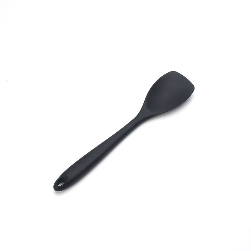 Ustensiles de cuisine antiadhésifs ensemble de ustensiles de cuisine en Silicone Gadgets de cuisine spatule cuillère ustensiles de cuisine bricolage outils de cuisine: Black Spoonula