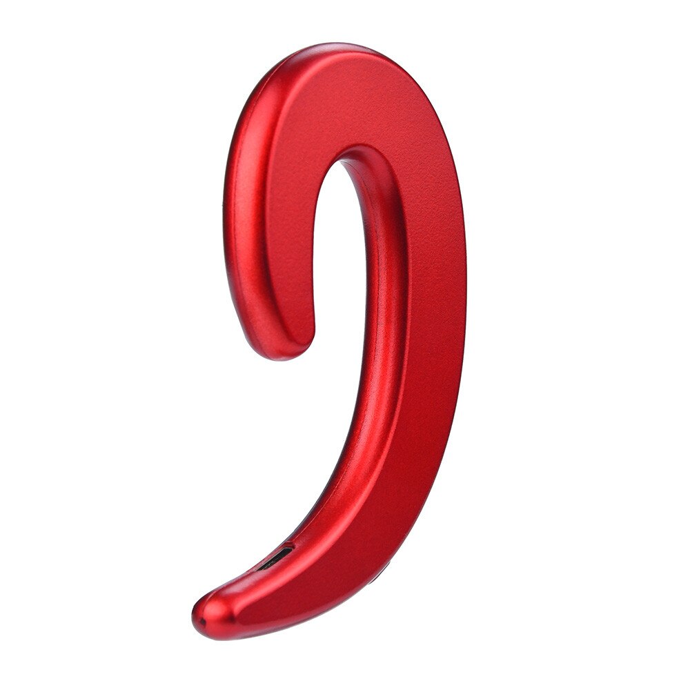 Single Bone Conduction Earphone Wireless Bluetooth 4.2 Sports Headset Hands-free Mini Earpiece For PC Laptop Tablet Smartphones: Red