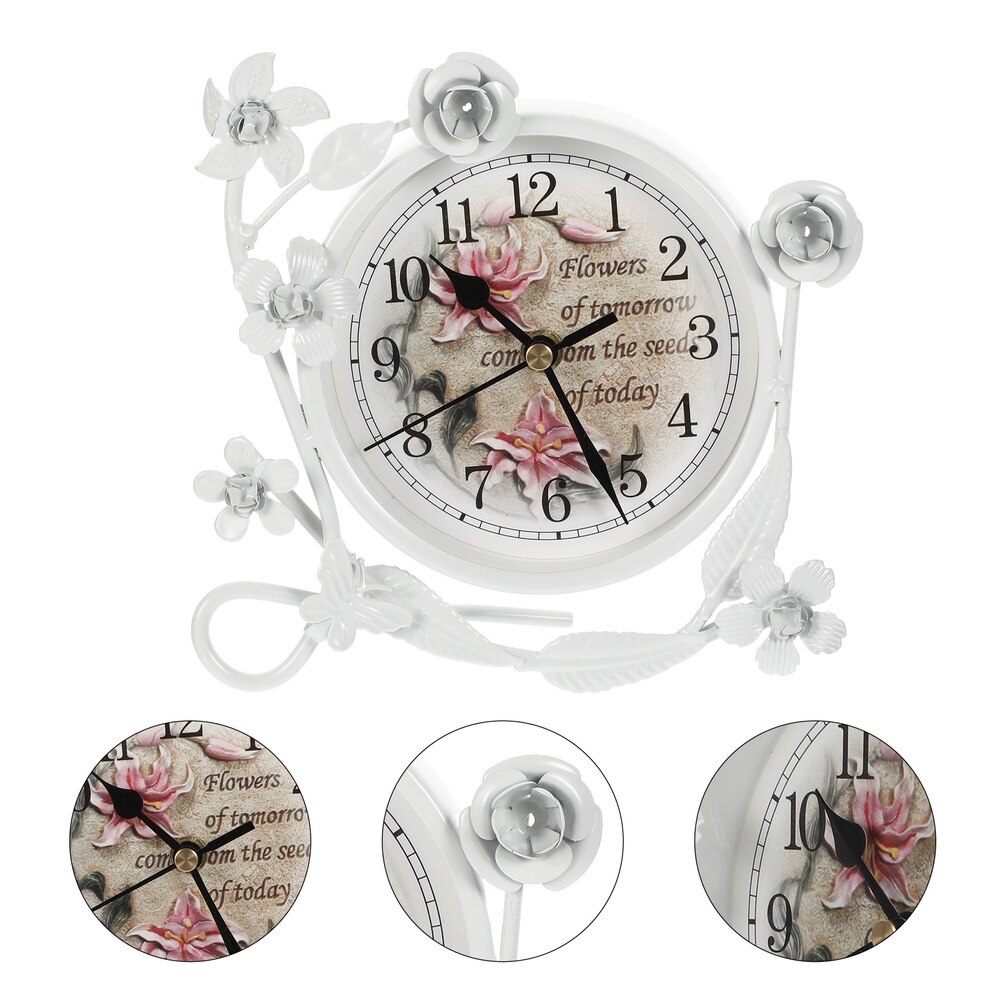 1pc Vintage Clock Living Room Rustic Iron Art Tabl... – Grandado