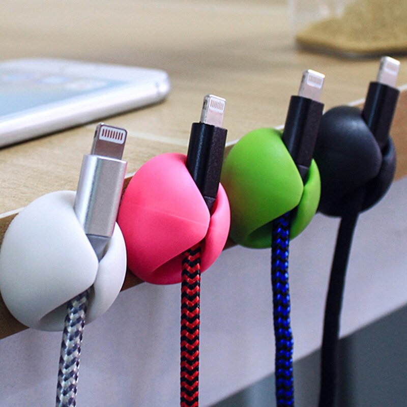 1 Stck Runde Clip telefon Kabel Wickler Spule Klemme Schutz Kopfhörer Krawatten Organizer Draht Kabel Fixer Halfter Sammlung Verwaltung