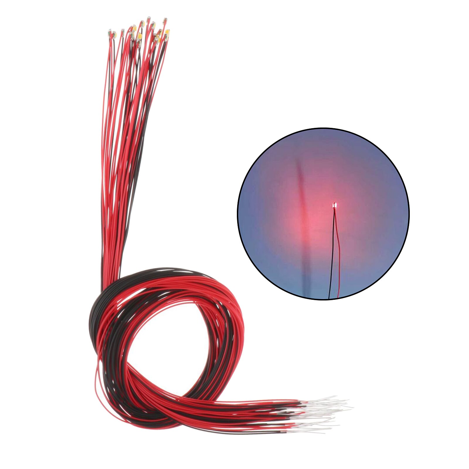 Cables de cables LED presoldados para modelo de tren, Micro Litz, SMD, 30cm, 6 colores opcionales para escenas de modelos de tren/ferrocarril, 20x: 20pcs Red 0805
